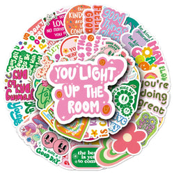Kawaii Cartoon Motivational Stickers for Laptop, Phone, Luggage - 10/30/50pcs (Online Order Only)