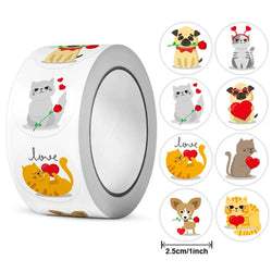 500pcs/roll Cute and Funny Cat and Dog Stickers (ONLINE ORDER ONLY)