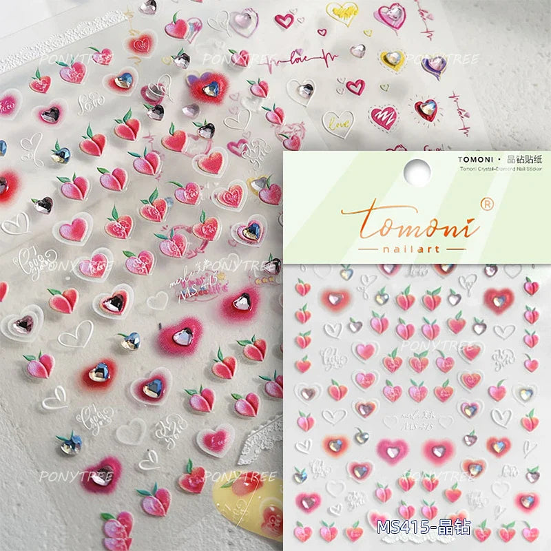 Carambola Grape Honey Peach Cherry Pineapple Pineapple Orange Apple Lemon Bromeliad Fruit Jelly Nail Art Sticker Manicure Decals (ONLINE ORDER ONLY)