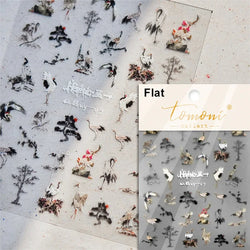 Red Azalea Rose Peony Crane Warbler Bird Fish Lily Chicken Rabbit Lobster Flower Retro Chinese Nail Art Sticker Decoration Decal (Online Order Only)