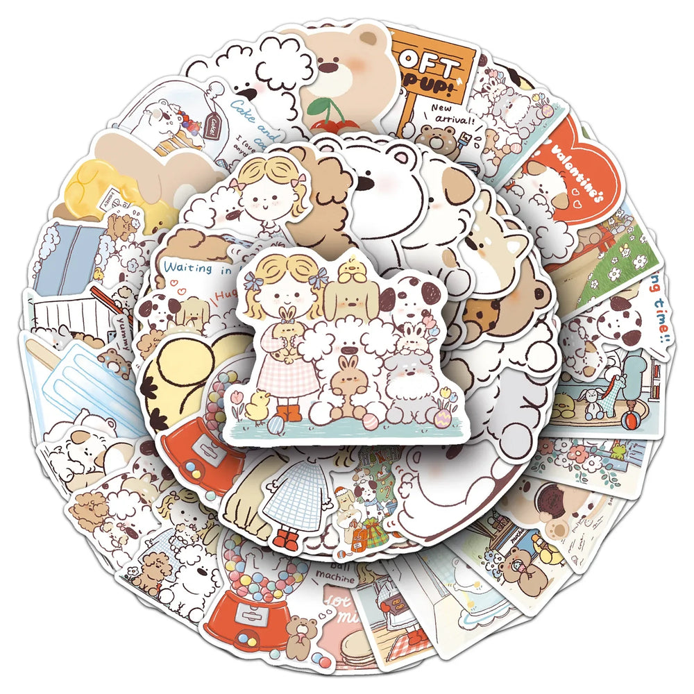 Miiiichan Cartoon Animal Decals for Fridge, Luggage, Laptop, Guitar, Bike - 10/30/50PCS (Online Order Only)