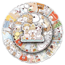 Miiiichan Cartoon Animal Decals for Fridge, Luggage, Laptop, Guitar, Bike - 10/30/50PCS (Online Order Only)