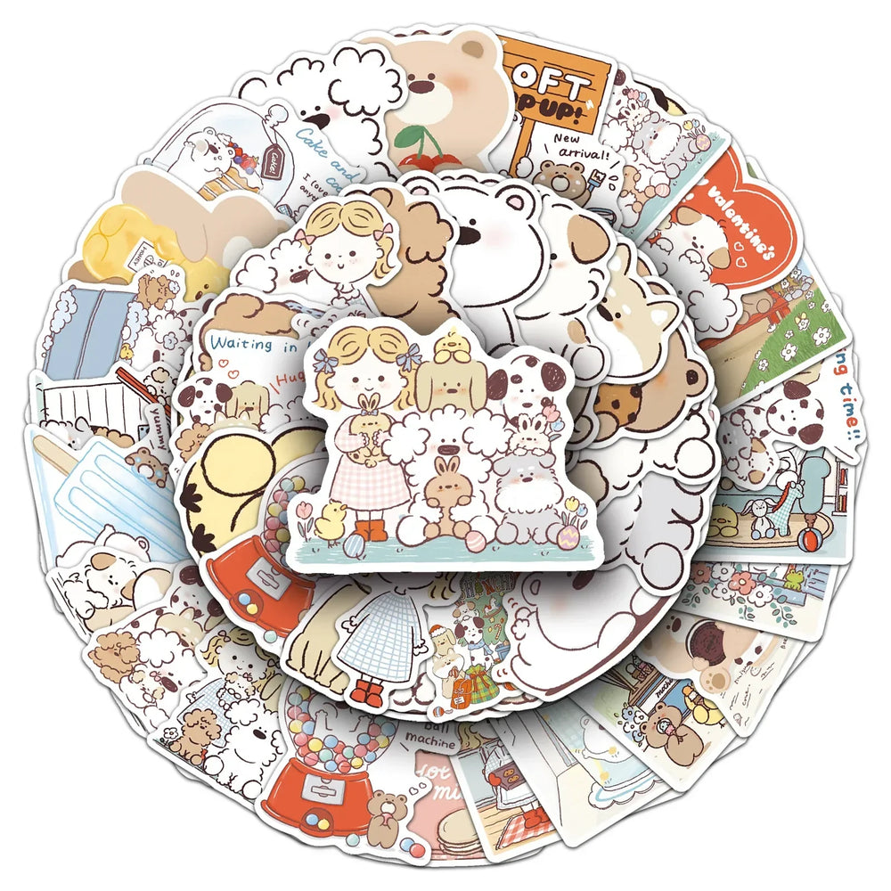 Miiiichan Cartoon Animal Decals for Fridge, Luggage, Laptop, Guitar, Bike - 10/30/50PCS (Online Order Only)