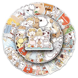 Miiiichan Cartoon Animal Decals for Fridge, Luggage, Laptop, Guitar, Bike - 10/30/50PCS (Online Order Only)