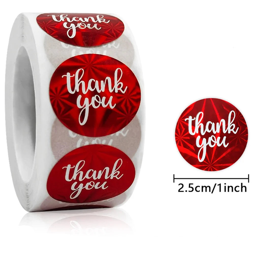 100-500pcs Color Thank You Stickers Bake Decoration Sticker Wedding Birthday Party Gift Wrapper Sealing Labels (ONLINE ORDER ONLY)