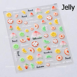Cute Pink Tempting Strawberries Attractive Fruit Cutting Line Bowknot Star Silver Stamping Chic Nail Art Stickers Manicure Decal (ONLINE ORDER ONLY)