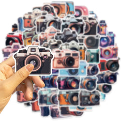 50Pcs Retro Cartoon Camera Photographer Stickers Aesthetic DIY Scrapbook Phone Case Travel Luggage Skateboard Cool Sticker (ONLINE ORDER ONLY)