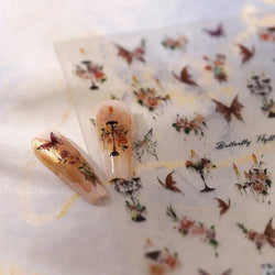 Charming Butterfly Candle Holder Candlestick Chic Rose Flower Romantic Self Adhesive Nail Art Stickers Rhinestone Manicure Decal (ONLINE ORDER ONLY)