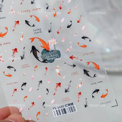 Conch Starfish Shell Beach Fish Star Ocean Colorful Water Bubbles Summer Delicate Self Adhesive Nail Art Stickers Manicure Decal (ONLINE ORDER ONLY)