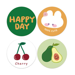 100-500pcs Round Happy Day Stickers For Envelope Seal Labels Gift Packaging Decor Birthday Party Scrapbooking Stationery Sticker (Online Order Only)