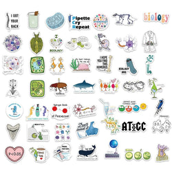 50/100Pcs Cartoon Interesting Chemical Biology Graffiti Stickers Decoration Guitar Notebook Luggage DIY Waterproof Wholesale (ONLINE ORDER ONLY)