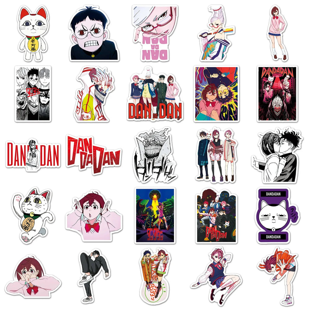 10/30/50PCS Dandadan Cartoon Stickers Funny Monster Science Animation Graffiti Luggage Laptop Guitar Bike Skateboard Decals Toy (Online Order Only)