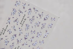 Trumpet Creeper White Flower Purple Leaves Antique Special Characters 5D Soft Relief Adhesive Nail Art Stickers Manicure Decals (ONLINE ORDER ONLY)