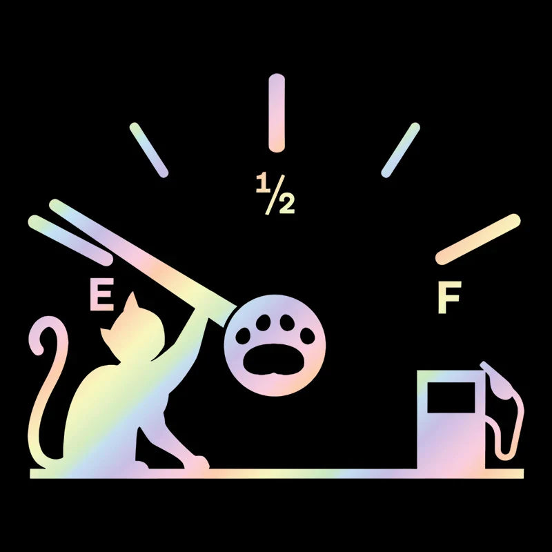 Cute Cat Full Gas Gauge Sticker for Car Fuel Tank Cap Door Decoration Exterior Accessories Outdoor Stickers Pvc Vinyl Decals (ONLINE ORDER ONLY)