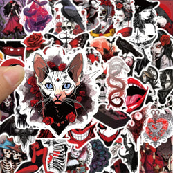 10/30/50pcs Horror Gothic Punk Daemon Skull Stickers Skateboard Laptop Phone Luggage Cool Waterproof Sticker Decals Kids Toys (ONLINE ORDER ONLY)