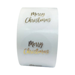 100-500pcs Round Clear Merry Christmas Stickers Thank You Card Box Package Label Sealing Stickers Wedding Decor Stationery (ONLINE ORDER ONLY)