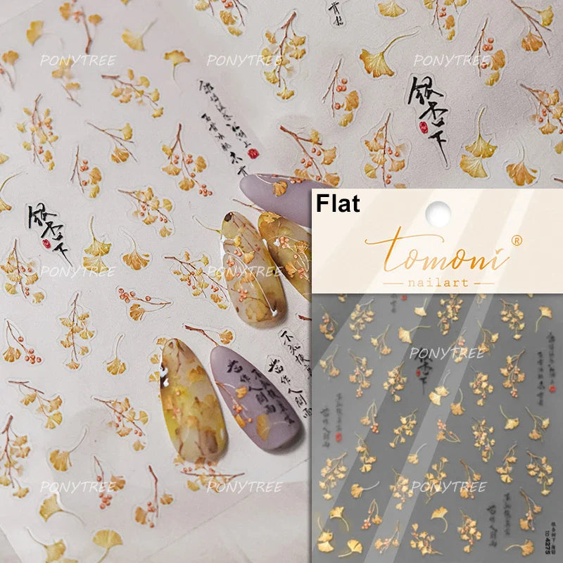 Antique Flowers Bird Swallow Fruit Narcissus Orchid Oranges Peaches Grape Cherry Strawberries Nail Art Stickers Manicure Decals (ONLINE ORDER ONLY)