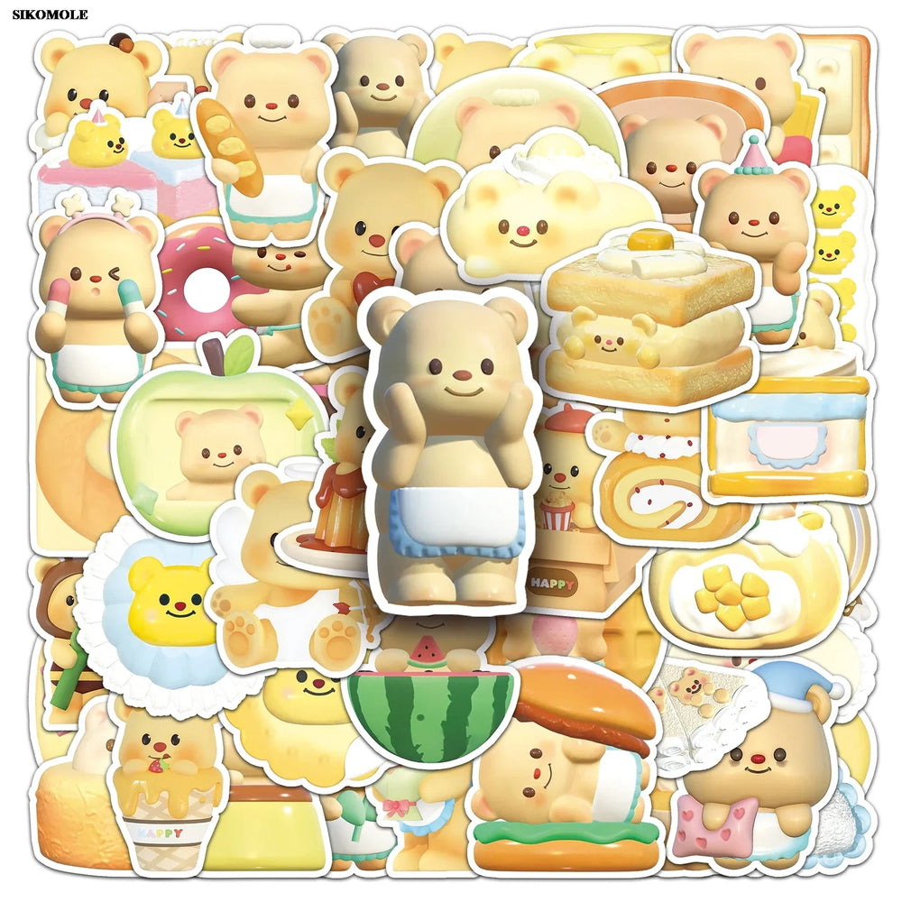 3D Cute Bear Stickers Pack for Laptop Luggage Suitcase Kids DIY (ONLINE ORDER ONLY)