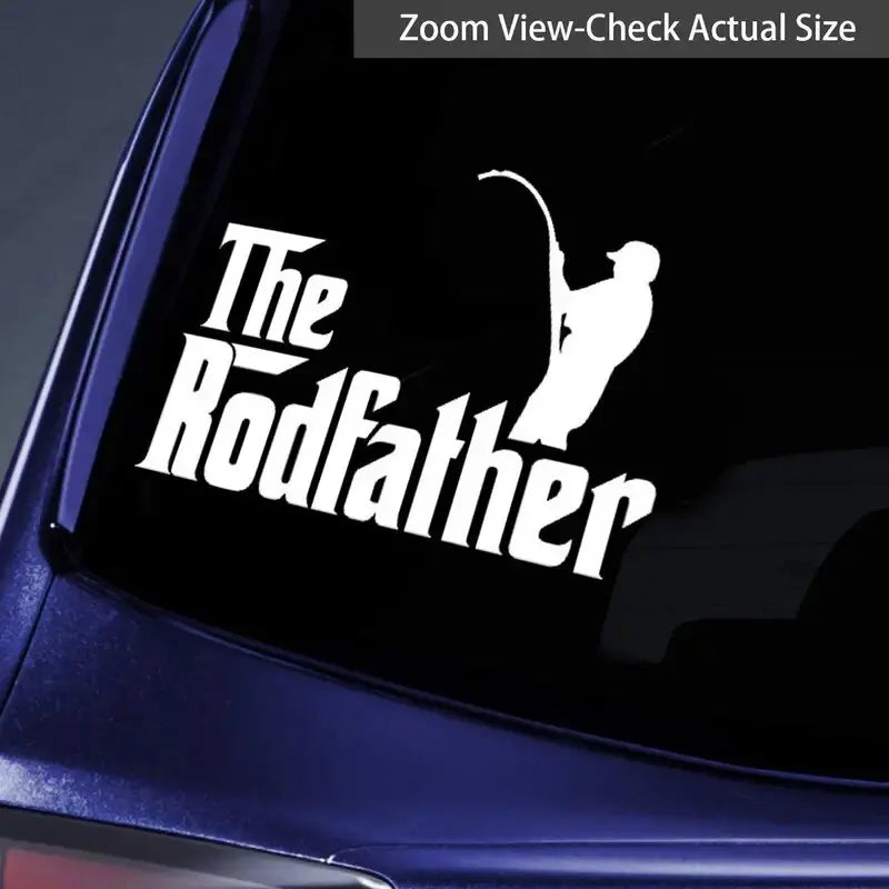 The Rodfather Fishing Vinyl Die Cut Bumper Car Stickers For Truck Bike Scooter Motorbike Cycling Bicycle (Online Order Only)