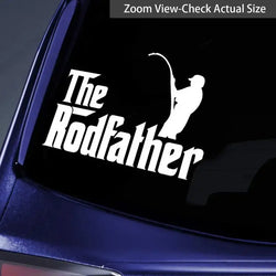 The Rodfather Fishing Vinyl Die Cut Bumper Car Stickers For Truck Bike Scooter Motorbike Cycling Bicycle (Online Order Only)