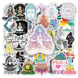 Yoga Meditation Stickers OM Buddha DIY Toy Gift Decorative Decal for Phone Luggage Laptop Bottles Scrapbook Waterproof (ONLINE ORDER ONLY)