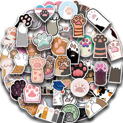 61PCS Cute Cat Paw PVC Sticker Aesthetic Children Decoration For Scrapbooking Korean Stationery School Supplies for Kids Toys (Online Order Only)