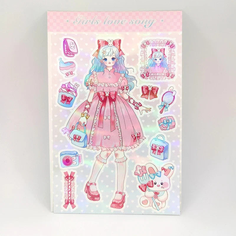 Ins Cute Angel Princess Baseball Girl Sticker Scrapbooking DIY Album Decoration Sticker Aesthetic Personalized Kawaii Stationery (ONLINE ORDER ONLY)