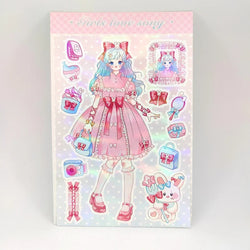 Ins Cute Angel Princess Baseball Girl Sticker Scrapbooking DIY Album Decoration Sticker Aesthetic Personalized Kawaii Stationery (ONLINE ORDER ONLY)