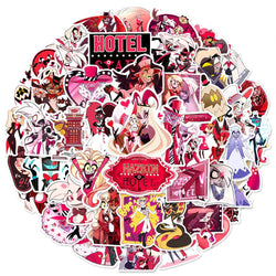 Hazbin Hotel Helluva Boss Stickers 10/30/56pcs Anime Decals for Laptop, Helmet, Fridge, Notebook, Skateboard, Car (ONLINE ORDER ONLY)