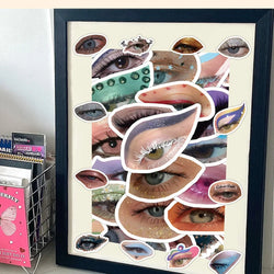 Colorful Eye Makeup Stickers 10/30/60PCS - DIY Decals for Phone, Laptop, Luggage, Skateboard, Kids' Fun Toy (Online Order Only)