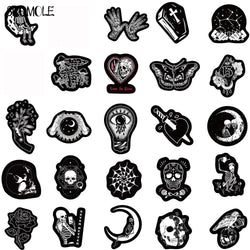 10/30/50PCS Cartoon Black and White Stickers Terrifying Skull Halloween DIY Skateboard Laptop Luggage Bike Cars Decals Sticker (ONLINE ORDER ONLY)