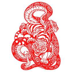 Anime Detachment Car Stickers Tiger And Snake Body Big Picture Decoration Movement Style Die Cutting Waterproof PVC Vinyl Decals (ONLINE ORDER ONLY)