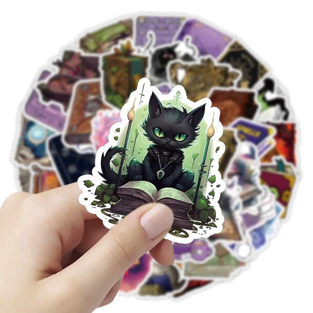 10/30/50PCS Vintage Cartoon Magic Book Stickers Aesthetic Motorcycle Skateboard Laptop Phone Decals DIY Waterproof Graffiti Toys (Online Order Only)