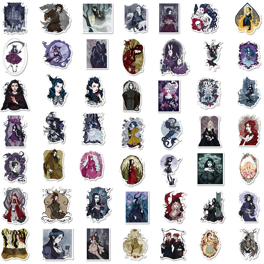 10/30/50/100PCS Cool Gothic Anime Princess Witch Stickers Decals Skateboard Laptop Motorcycle Luggage Funny Waterproof Sticker (ONLINE ORDER ONLY)