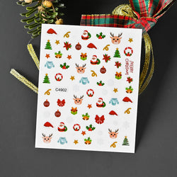 Christmas Greenery Nail Stickers Xmas Holly Animal Penguin Candy Winter Sliders Decor 2024 Holiday Decals Manicure Tips Foils *& (ONLINE ORDER ONLY)