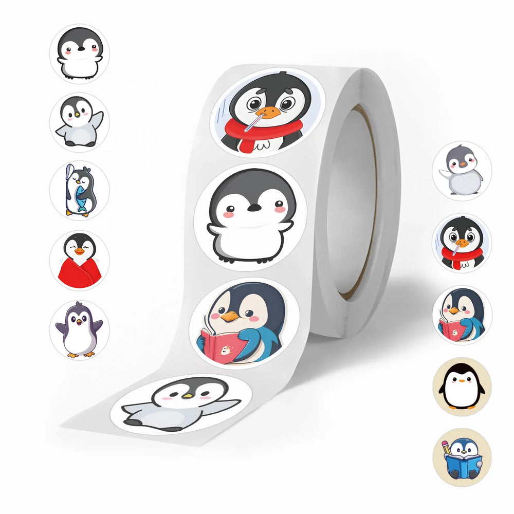 100-500pcs Cartoon Penguin Stickers For Kid Funny Decal Toy Gift DIY Decoration Label Cute Animal Label Stationery Sticker (Online Order Only)