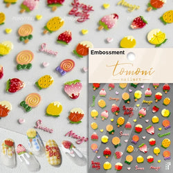 Carambola Grape Honey Peach Cherry Pineapple Pineapple Orange Apple Lemon Bromeliad Fruit Jelly Nail Art Sticker Manicure Decals (ONLINE ORDER ONLY)