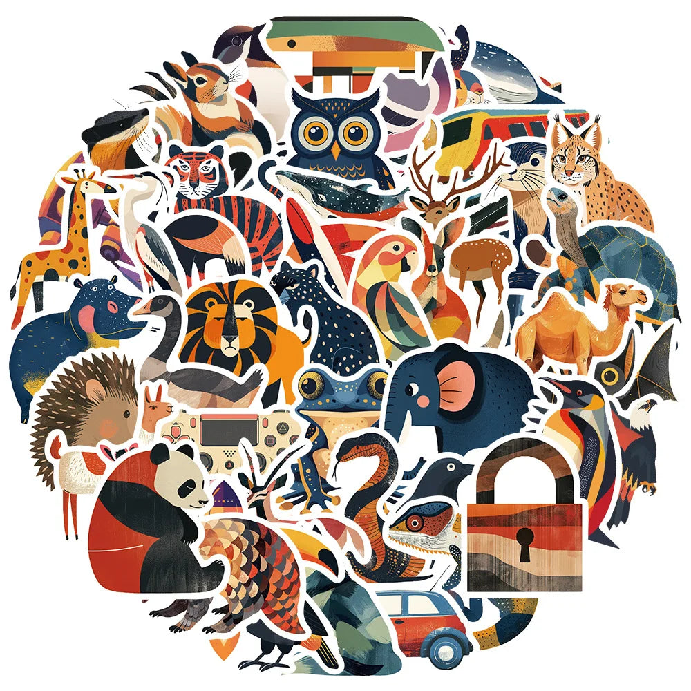 Minimalist Quirky Clip Art Stickers for Suitcase, Skateboard, Laptop, Luggage, Phone, DIY Decal (Online Order Only)