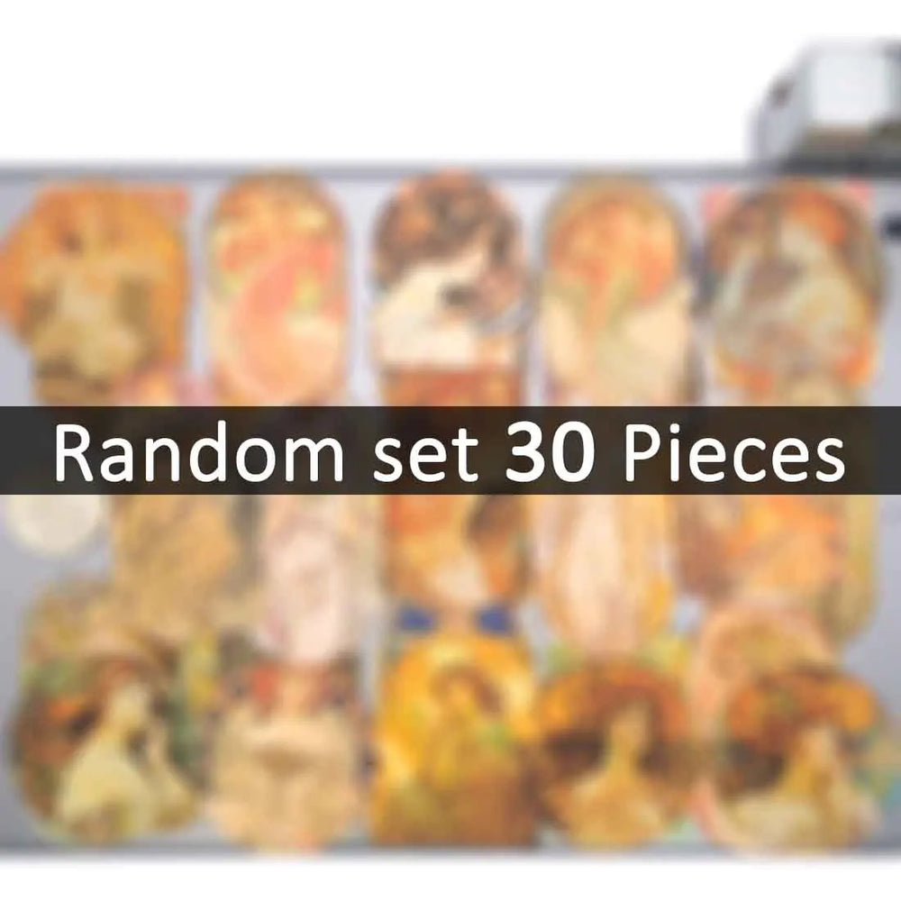 20/30/60Pieces Mucha Style Fairy Oil Painting Beautiful Girls Stickers for Phone Scrapbook Diary Luggage Car Laptop Sticker Toys (ONLINE ORDER ONLY)