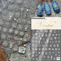 Black White Christmas Tree Snowflake Bowknot Snowman Socks Star Santa Hat Deer Rhinestone Winter Nail Art Sticker Manicure Decal (Online Order Only)
