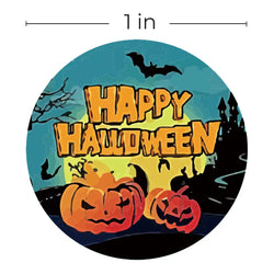 100-500pcs Halloween Pumpkin Bat Sealing Sticker 1inch Happy Halloween Sticker For Kids Party Baking Accessories Tools DIY (Online Order Only)
