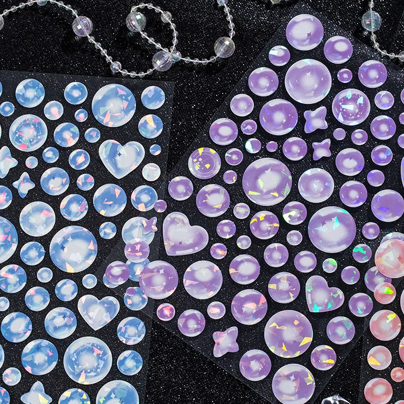 1PCS Kawaii Laser Bubbles Decorative Stickers Diary Idol Photocards DIY Craft Stickers Scrapbooking Stickers Confetti Sticker (Online Order Only)