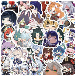 Genshin Impact Cartoon Stickers 10/30/60pcs Anime Game Decals Waterproof for Laptop, Motorcycle, Phone (ONLINE ORDER ONLY)