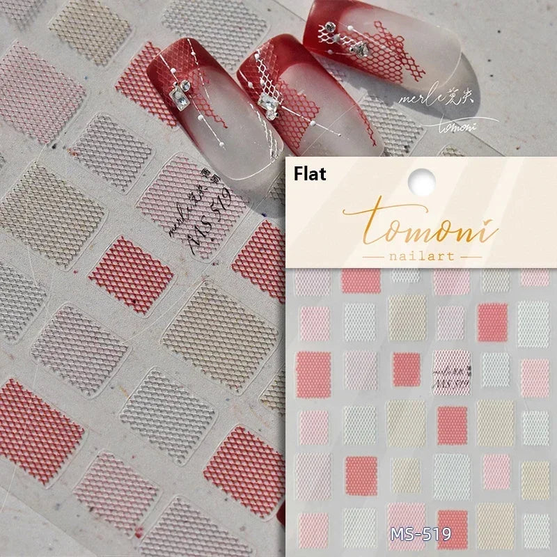 Shiny Colorful Color Block Fragment Square Fragment Grid Rhombus 3D Self Adhesive Nail Art Stickers Rhinestone Manicure Decals (Online Order Only)