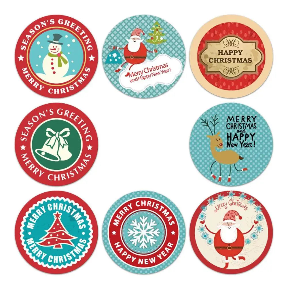 100-500pcs Thank You Label Sealing Stickers Merry Christmas Kraft Handmade Sticker Card Box Package Wedding Decor Party Supplies (ONLINE ORDER ONLY)