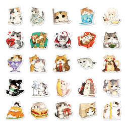 10/30/50PCS Kawaii Anime Cat Colorful PVC Sticker Aesthetic Children's Stationery DIY Decoration Scrapbooking School Supplies (Online Order Only)