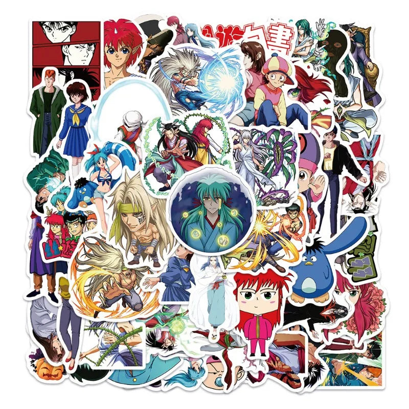 50pcs Yu Yu Hakusho Anime Stickers for Luggage, Water Bottles, Phones, Laptops, Scooters, Refrigerators (Online Order Only)