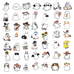 50pcs Funny Cartoon Ghost Stickers For Luggage Guitar Phone Diary Waterproof Graffiti Kids Toy DIY Cute Spooky Laptop Decals﻿ (ONLINE ORDER ONLY)