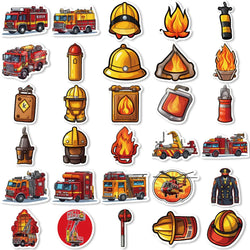10/30/61pcs Fire Hero Firefighter Stickers Fireman Decal Laptop Suitcase Motorcycle Car Phone Decoration Sticker Kid Classic Toy (Online Order Only)