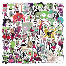 Invader ZIM Cartoon Stickers Pack - Kids Toys, DIY Motorcycle, Skateboard, Phone, Fridge, Suitcase Decals (ONLINE ORDER ONLY)